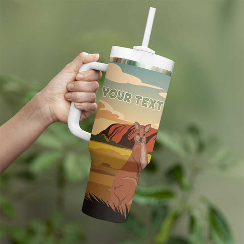 Australia Personalized Tumbler With Handle Uluru Scenery