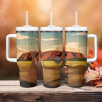 Australia Personalized Tumbler With Handle Uluru Scenery