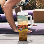 Australia Personalized Tumbler With Handle Uluru Scenery