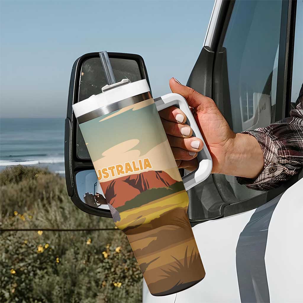 Australia Personalized Tumbler With Handle Uluru Scenery