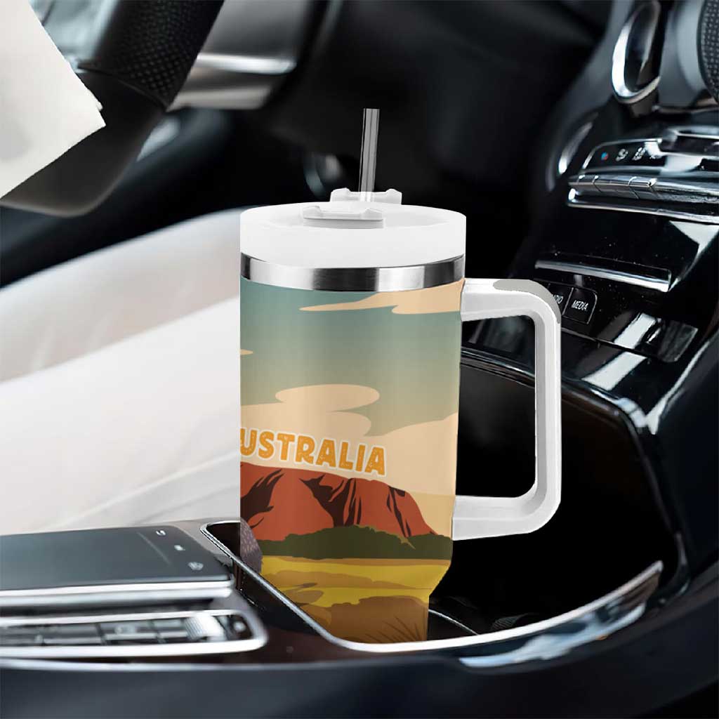 Australia Personalized Tumbler With Handle Uluru Scenery
