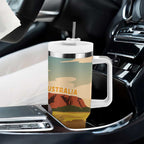 Australia Personalized Tumbler With Handle Uluru Scenery
