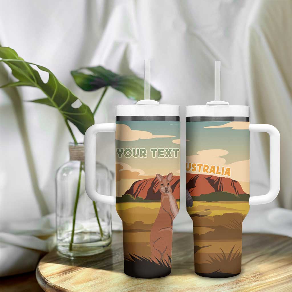 Australia Personalized Tumbler With Handle Uluru Scenery