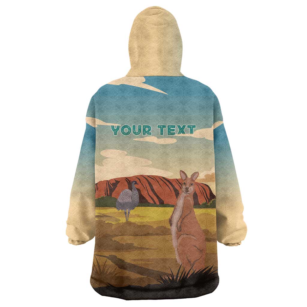 Australia Personalized Wearable Blanket Hoodie Uluru Scenery