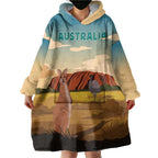 Australia Personalized Wearable Blanket Hoodie Uluru Scenery