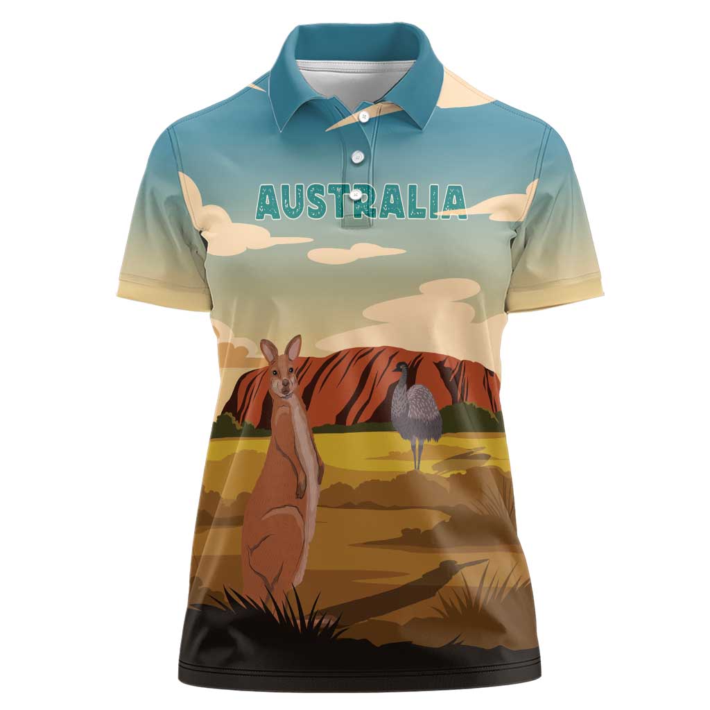 Australia Personalized Women Polo Shirt Uluru Scenery