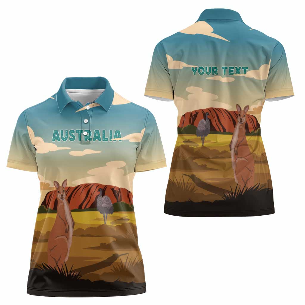 Australia Personalized Women Polo Shirt Uluru Scenery