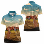 Australia Personalized Women Polo Shirt Uluru Scenery