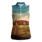 Australia Personalized Women Sleeveless Polo Shirt Uluru Scenery