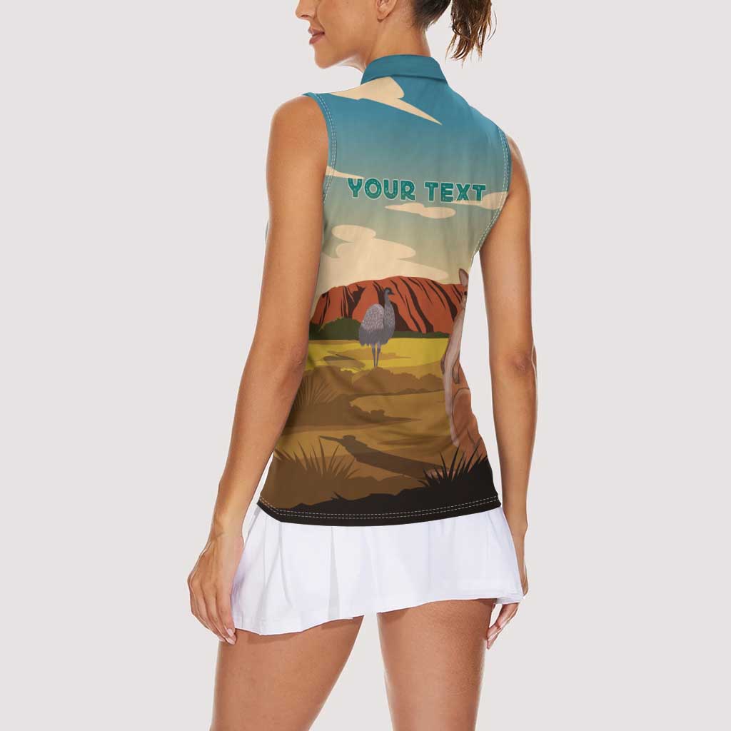 Australia Personalized Women Sleeveless Polo Shirt Uluru Scenery