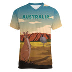 Australia Personalized Women V-Neck T-Shirt Uluru Scenery
