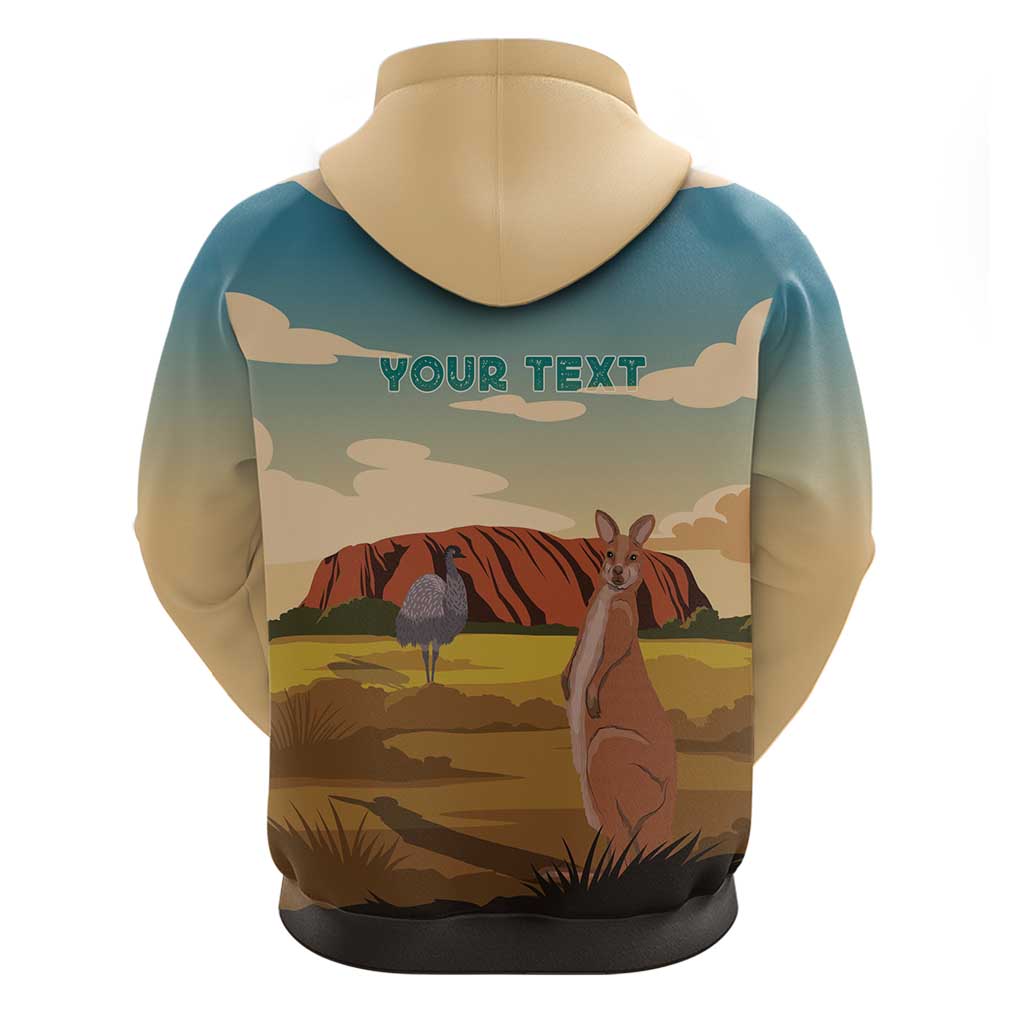 Australia Personalized Zip Hoodie Uluru Scenery