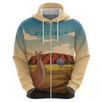 Australia Personalized Zip Hoodie Uluru Scenery