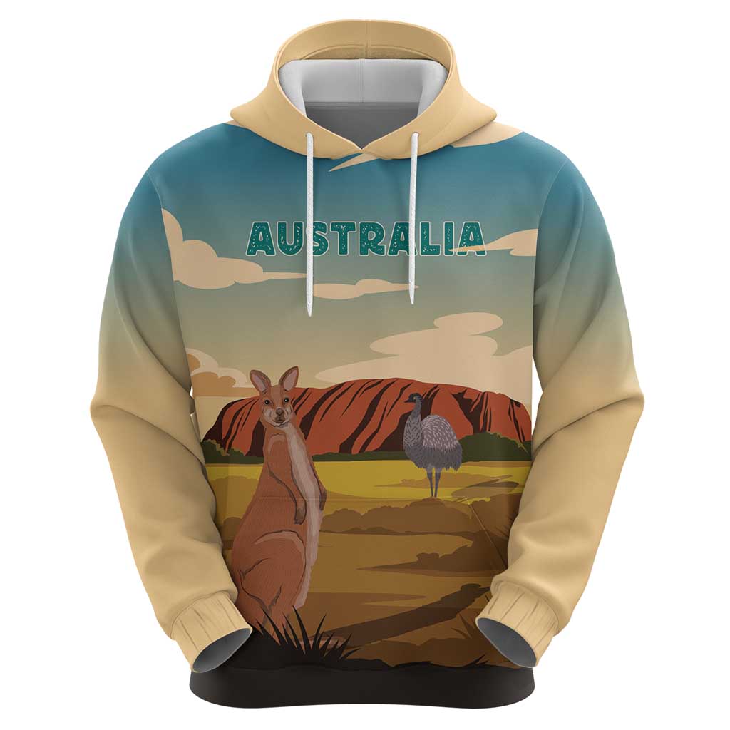 Australia Personalized Zip Hoodie Uluru Scenery