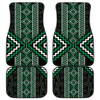 Jade Tukutuku Pattern Aotearoa Car Mats Niho Taniwha and Puhoro Motifs
