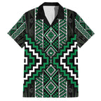 Jade Tukutuku Pattern Aotearoa Family Matching Summer Maxi Dress and Hawaiian Shirt Niho Taniwha and Puhoro Motifs