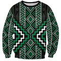 Jade Tukutuku Pattern Aotearoa Sweatshirt Niho Taniwha and Puhoro Motifs
