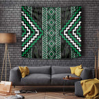 Jade Tukutuku Pattern Aotearoa Tapestry Niho Taniwha and Puhoro Motifs