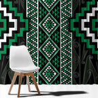 Jade Tukutuku Pattern Aotearoa Window Curtain Niho Taniwha and Puhoro Motifs