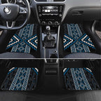 Azure Tukutuku Pattern Aotearoa Car Mats Niho Taniwha and Puhoro Motifs