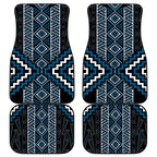 Azure Tukutuku Pattern Aotearoa Car Mats Niho Taniwha and Puhoro Motifs