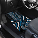 Azure Tukutuku Pattern Aotearoa Car Mats Niho Taniwha and Puhoro Motifs