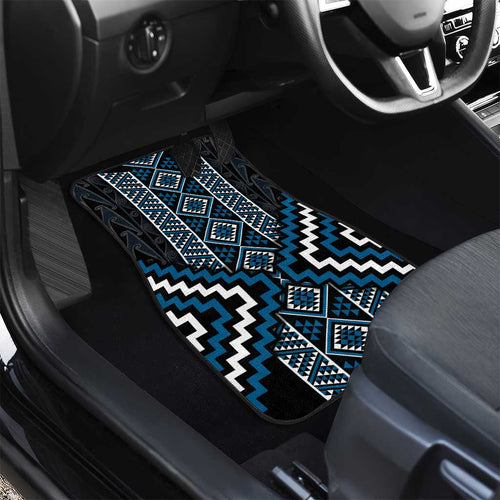 Azure Tukutuku Pattern Aotearoa Car Mats Niho Taniwha and Puhoro Motifs