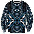 Azure Tukutuku Pattern Aotearoa Sweatshirt Niho Taniwha and Puhoro Motifs
