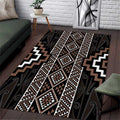 Classic Tukutuku Pattern Aotearoa Area Rug Niho Taniwha and Puhoro Motifs