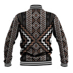 Classic Tukutuku Pattern Aotearoa Baseball Jacket Niho Taniwha and Puhoro Motifs