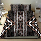 Classic Tukutuku Pattern Aotearoa Bedding Set Niho Taniwha and Puhoro Motifs