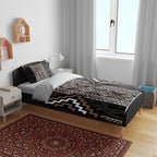 Classic Tukutuku Pattern Aotearoa Bedding Set Niho Taniwha and Puhoro Motifs