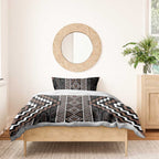 Classic Tukutuku Pattern Aotearoa Bedding Set Niho Taniwha and Puhoro Motifs