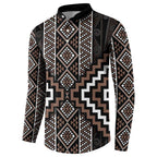 Classic Tukutuku Pattern Aotearoa Button Sweatshirt Niho Taniwha and Puhoro Motifs