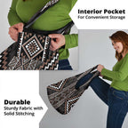 Classic Tukutuku Pattern Aotearoa Grocery Bag Niho Taniwha and Puhoro Motifs