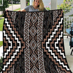 Classic Tukutuku Pattern Aotearoa Quilt Niho Taniwha and Puhoro Motifs
