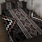 Classic Tukutuku Pattern Aotearoa Quilt Bed Set Niho Taniwha and Puhoro Motifs