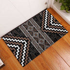 Classic Tukutuku Pattern Aotearoa Rubber Doormat Niho Taniwha and Puhoro Motifs