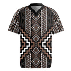 Classic Tukutuku Pattern Aotearoa Rugby Jersey Niho Taniwha and Puhoro Motifs