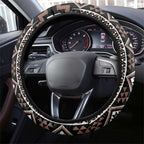 Classic Tukutuku Pattern Aotearoa Steering Wheel Cover Niho Taniwha and Puhoro Motifs