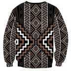 Classic Tukutuku Pattern Aotearoa Sweatshirt Niho Taniwha and Puhoro Motifs