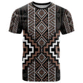 Classic Tukutuku Pattern Aotearoa T Shirt Niho Taniwha and Puhoro Motifs