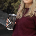 Classic Tukutuku Pattern Aotearoa Tumbler Cup Niho Taniwha and Puhoro Motifs