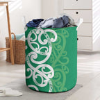 Pounamu Green Maori Laundry Basket Koru Kowhaiwhai - Aussie Hoodie