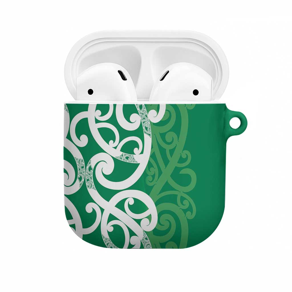 Pounamu Green Maori AirPods Case Koru Kowhaiwhai - Aussie Hoodie