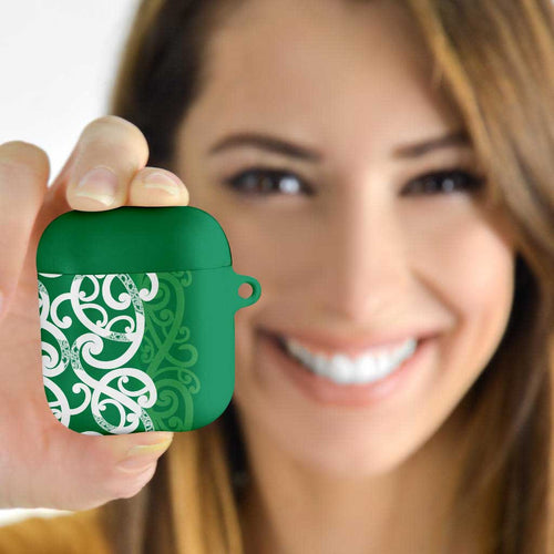 Pounamu Green Maori AirPods Case Koru Kowhaiwhai - Aussie Hoodie
