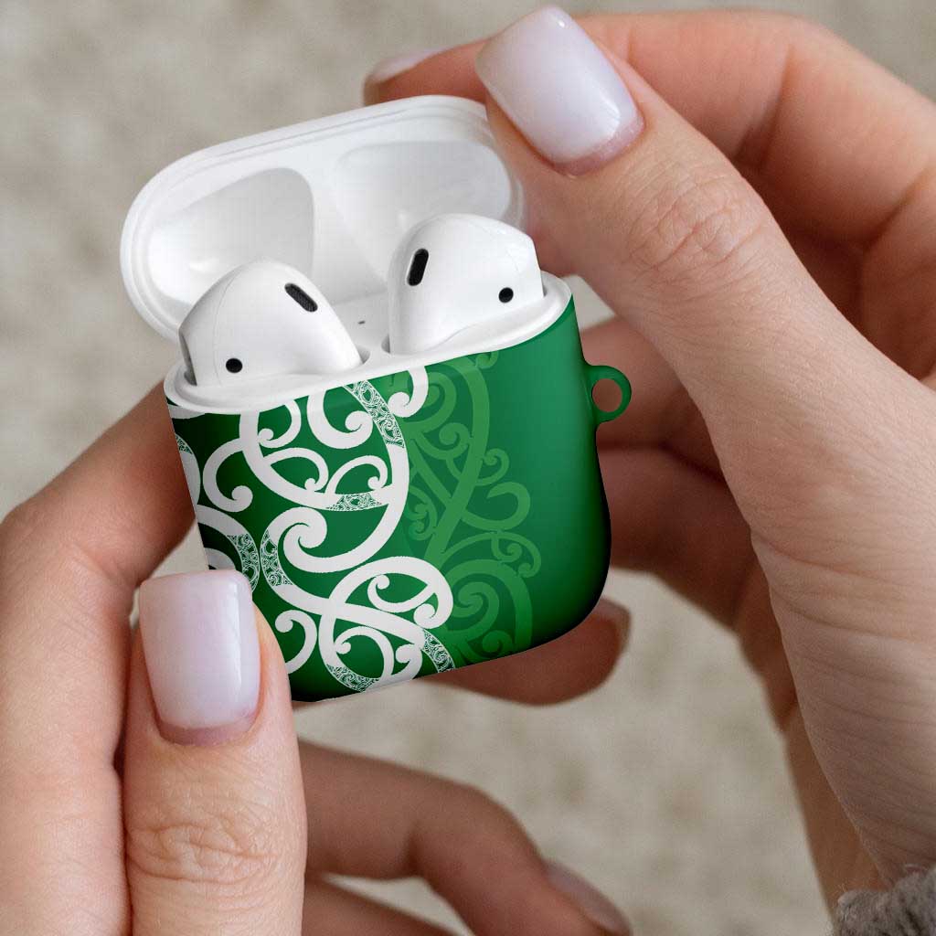 Pounamu Green Maori AirPods Case Koru Kowhaiwhai - Aussie Hoodie