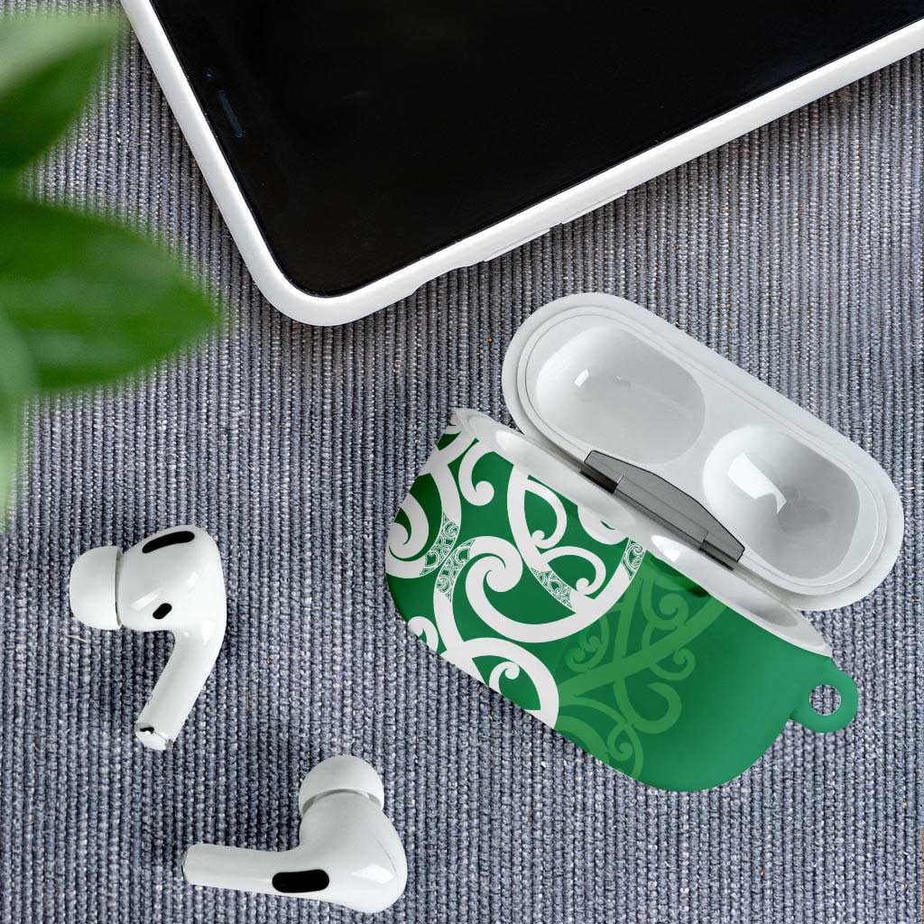 Pounamu Green Maori AirPods Case Koru Kowhaiwhai - Aussie Hoodie