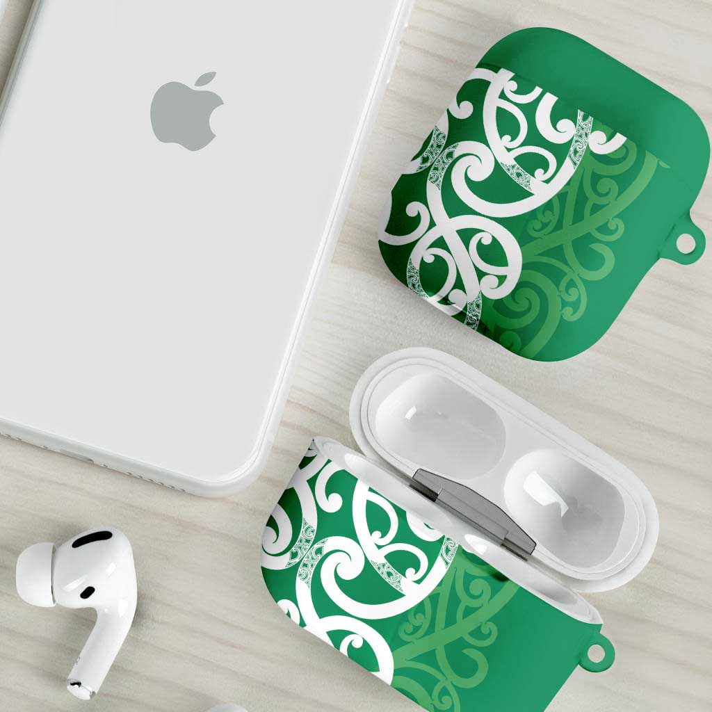 Pounamu Green Maori AirPods Case Koru Kowhaiwhai - Aussie Hoodie