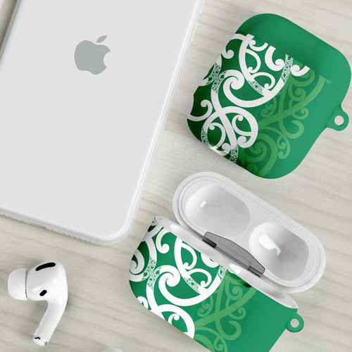 Pounamu Green Maori AirPods Case Koru Kowhaiwhai - Aussie Hoodie